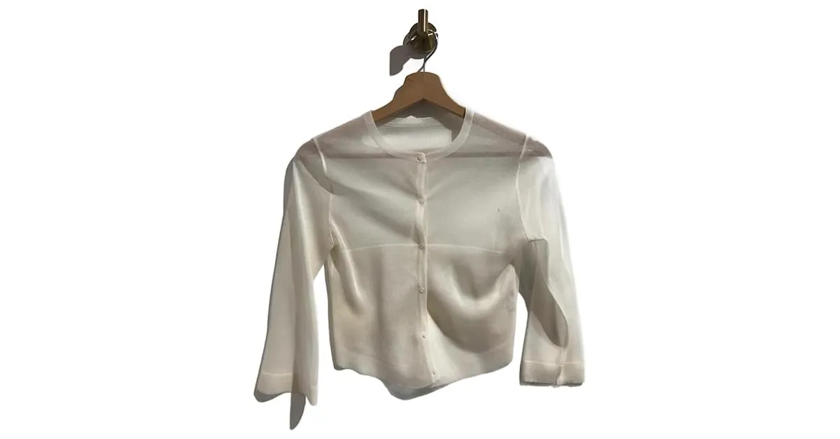Alaïa Camiseta de punto ALAIA.Seda S Internacional Crudo 