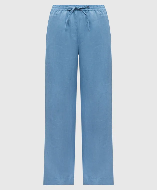 Asceno Aurelia blue linen pants