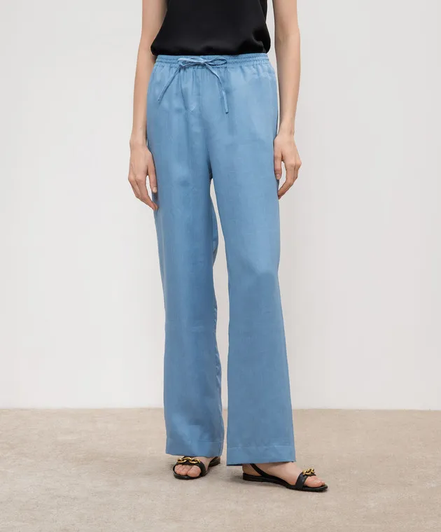 Asceno Aurelia blue linen pants