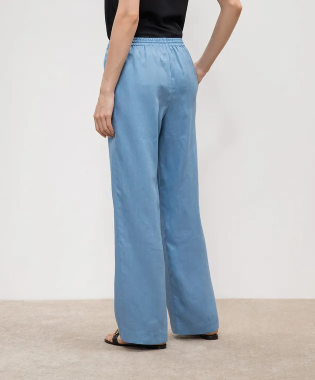 Asceno Aurelia blue linen pants