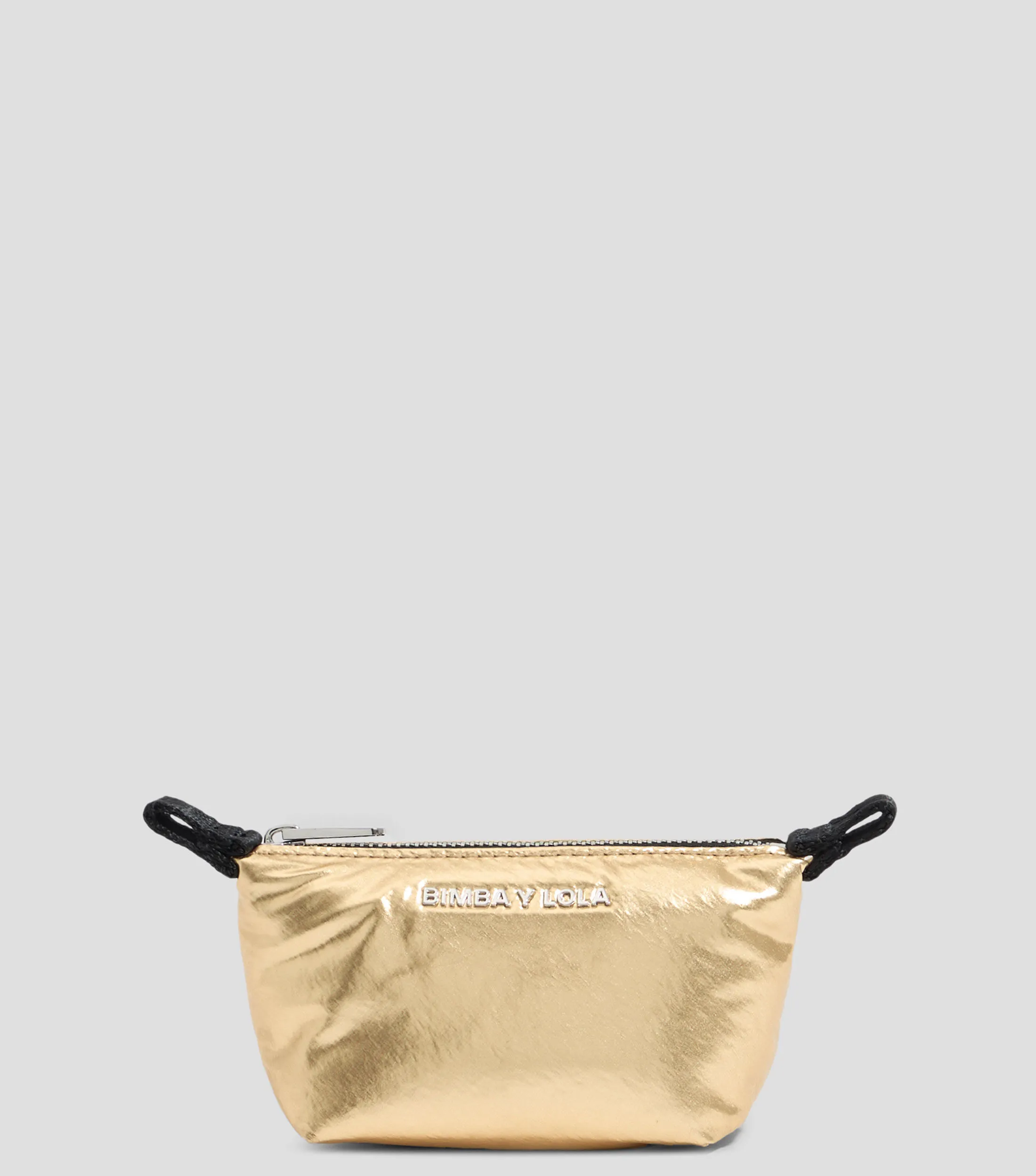Bimba y Lola Monedero trapecio mini tejido metalizado oro Mujer