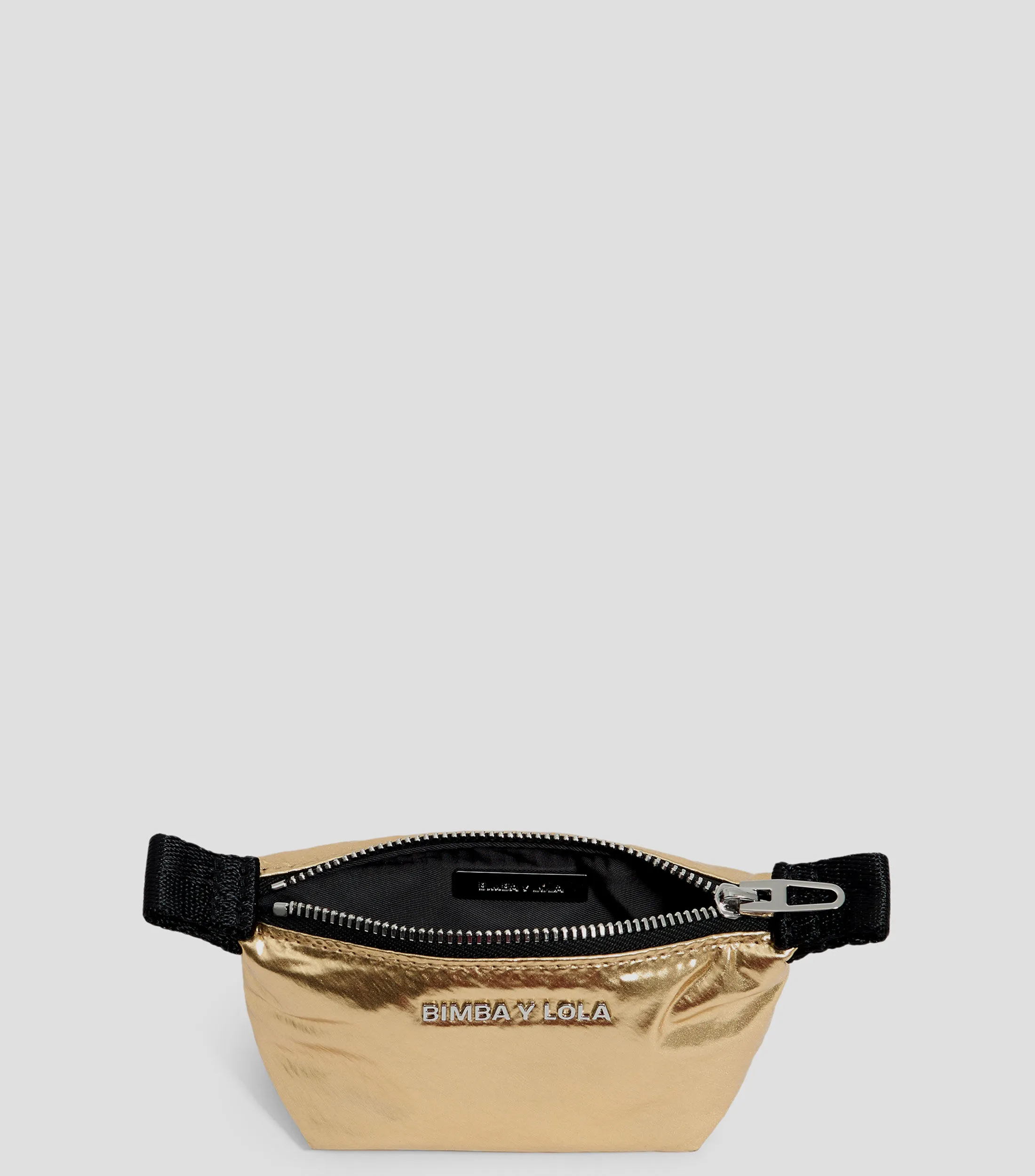 Bimba y Lola Monedero trapecio mini tejido metalizado oro Mujer