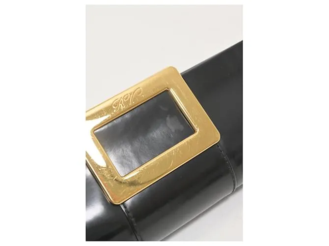 Bolso de mano con hebilla Roger Vivier en piel negra Negro 