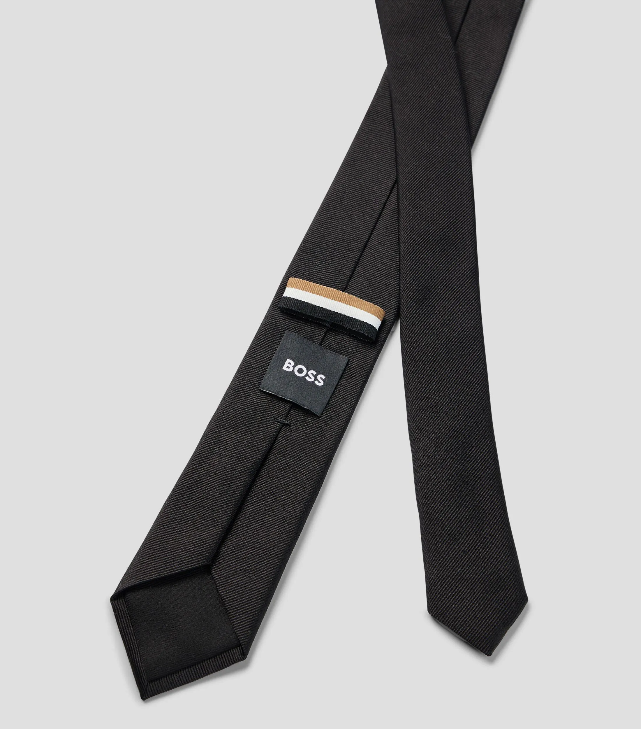 Boss Corbata elaborada en Italia con tejido jacquard de seda pura Hombre