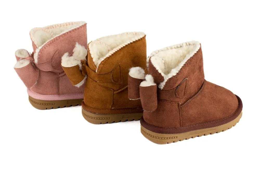 Botas Australianas Niña Rosas Borrego
