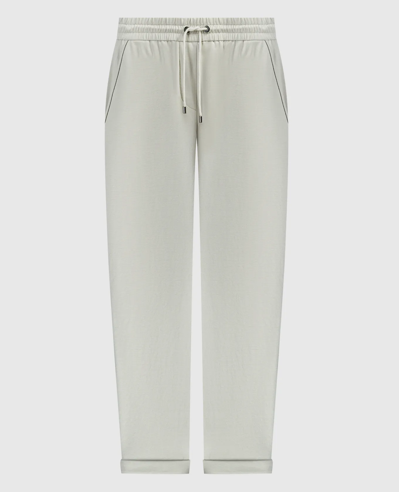 Brunello Cucinelli Beige pants with monil chain