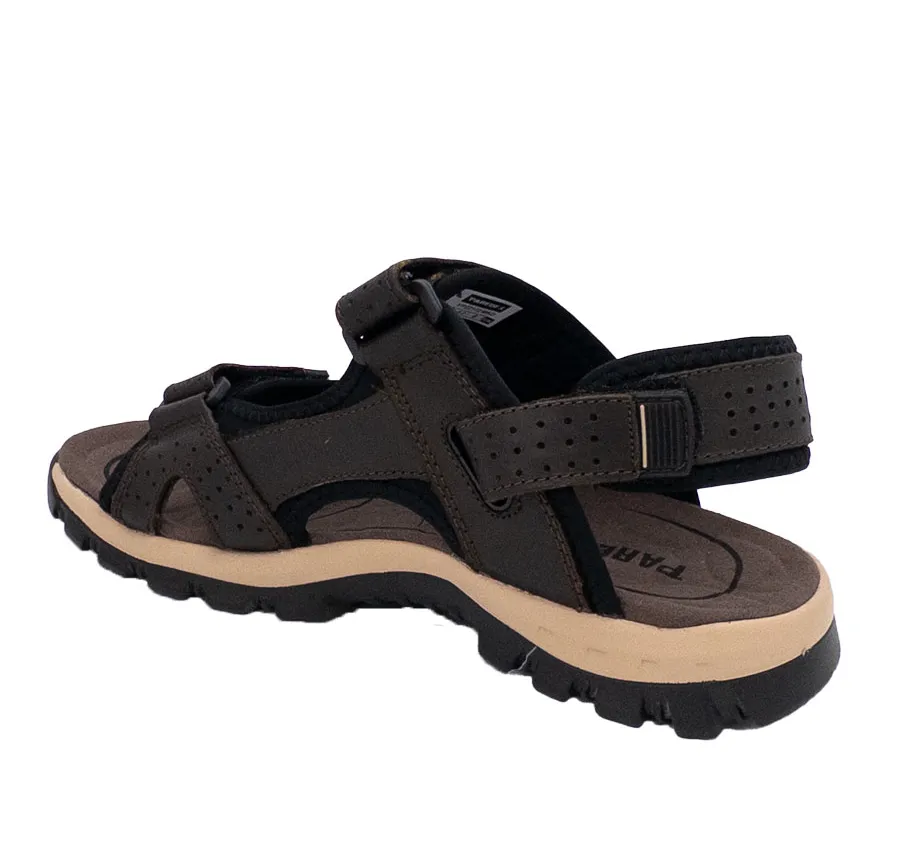 CALIFORNIANA PAREDES VP22172 SANDALIA TIRAS PIEL CÓMODA CIERRE TRES SUJECIONES ZAPATO DE HOMBRE MARRON PLANTA CONFORT 28263
