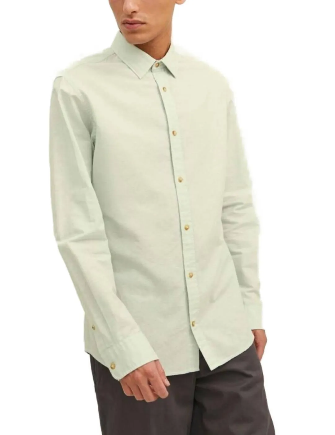 Camisa Jack&Jones Summer verde de lino para hombre