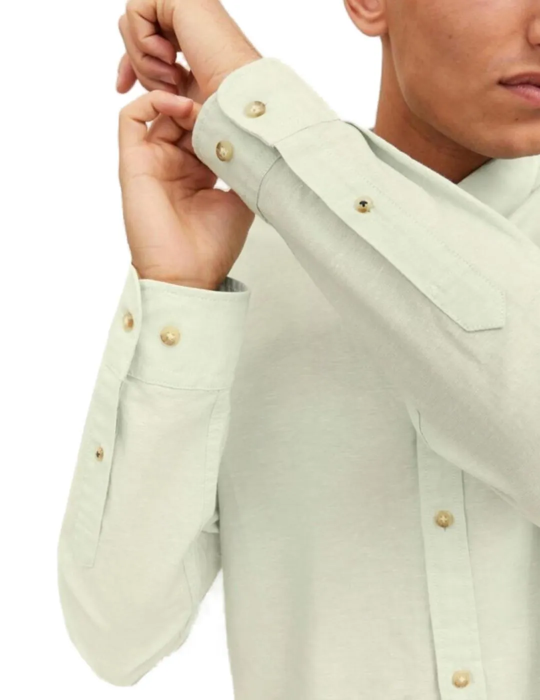 Camisa Jack&Jones Summer verde de lino para hombre