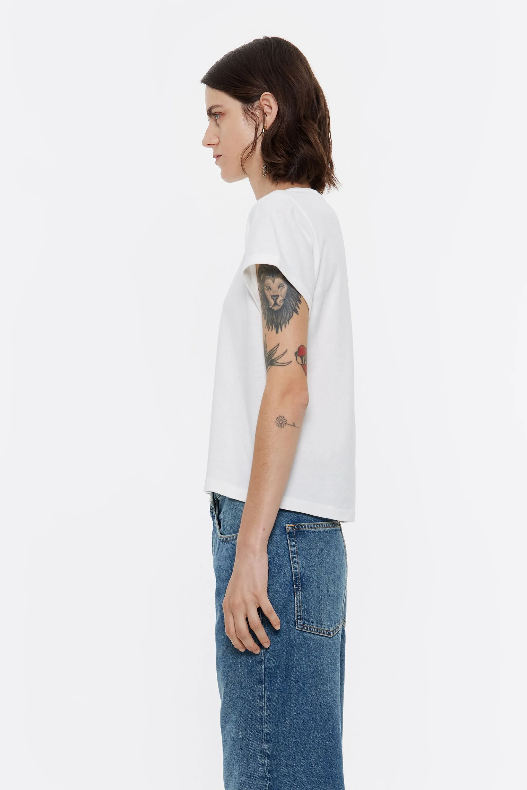 Camiseta algodón logo marfil