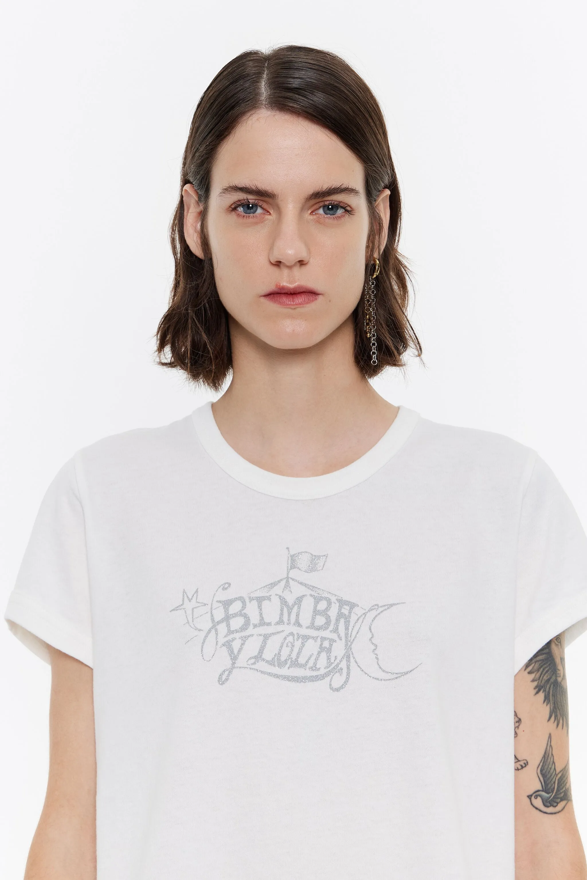 Camiseta algodón logo marfil