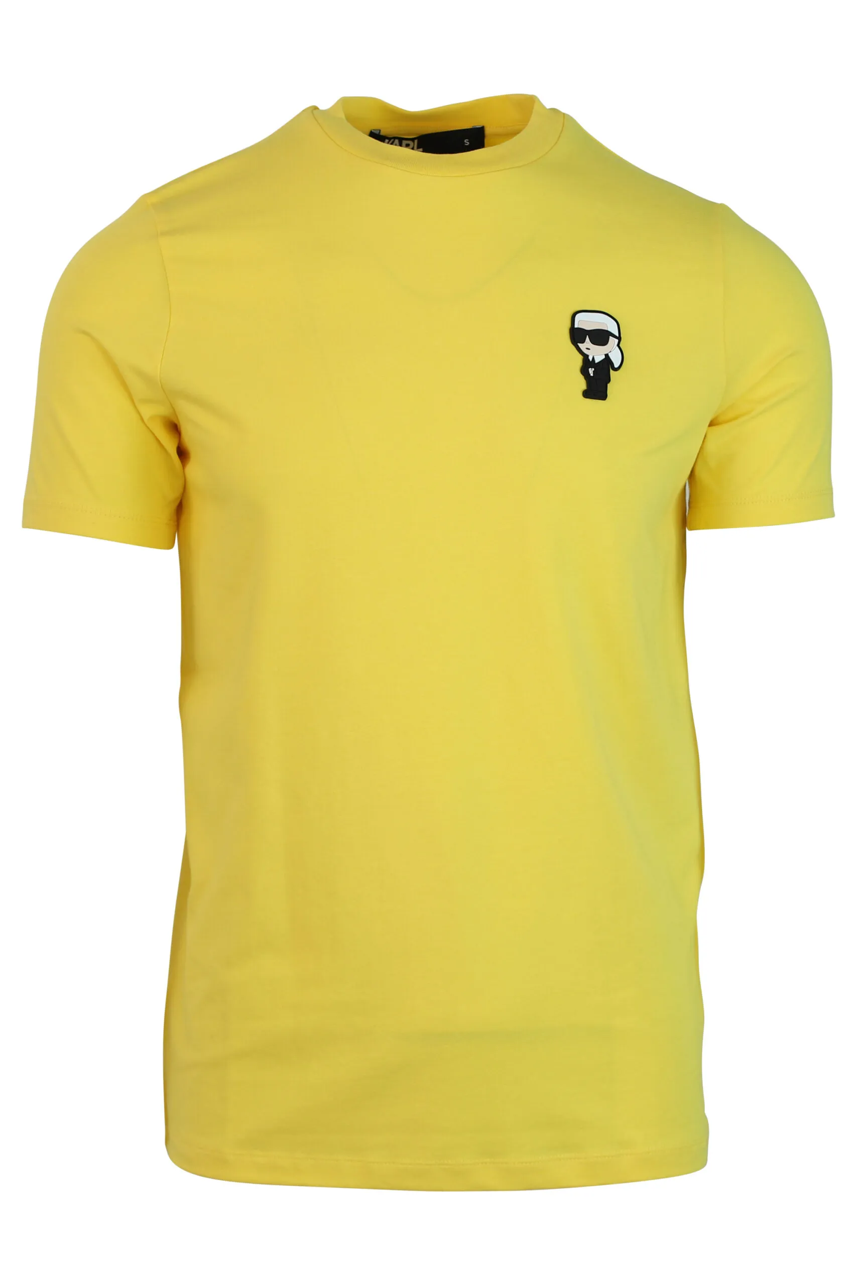 Camiseta amarilla con logo de goma