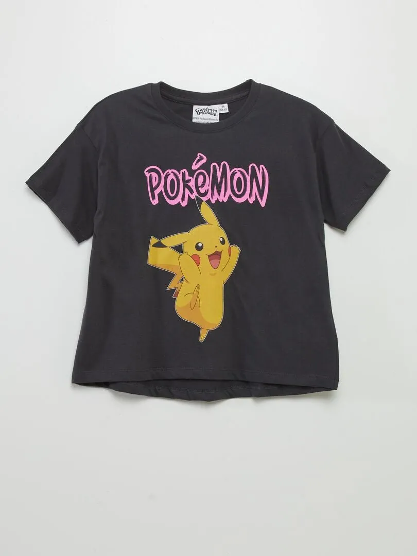 CAMISETA ANCHA 'PIKACHU'  NEGRO