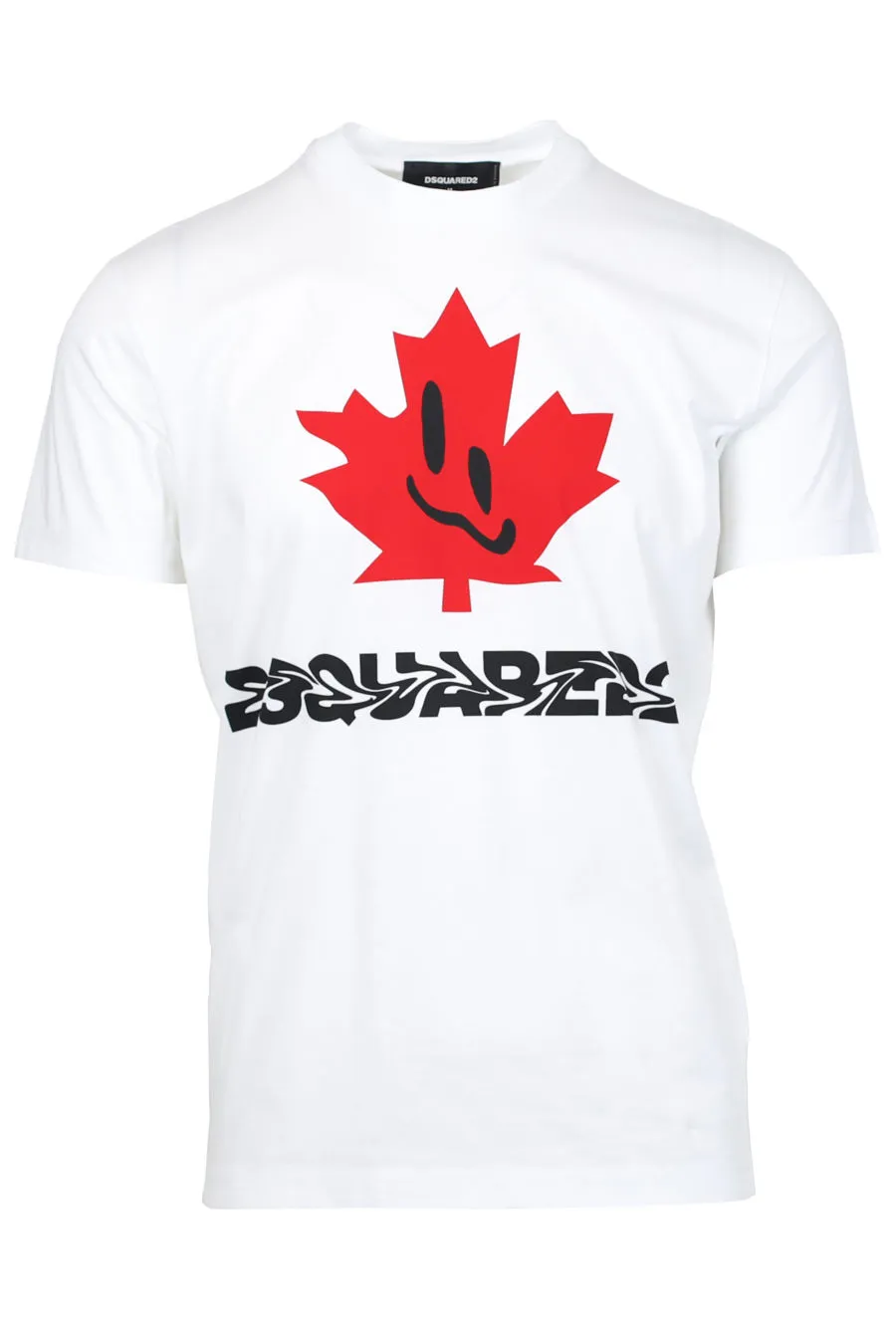 Camiseta blanca con estampado hoja