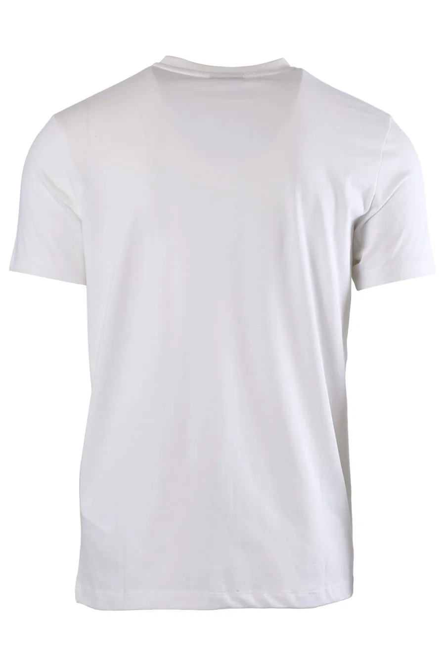 Camiseta blanca con logotipo lateral en relieve