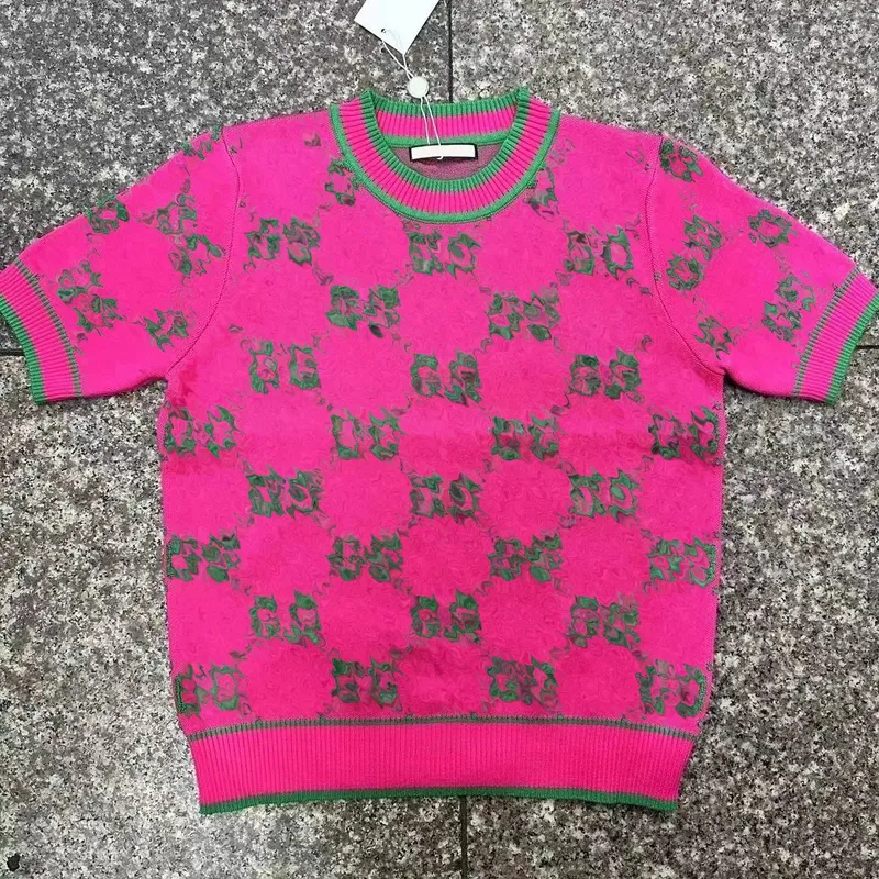 Camiseta de lujo de punto libre Camiseta de diseño femenino Summer Short Fashion Rand Camiseta diseñadora de alta calidad Múltip