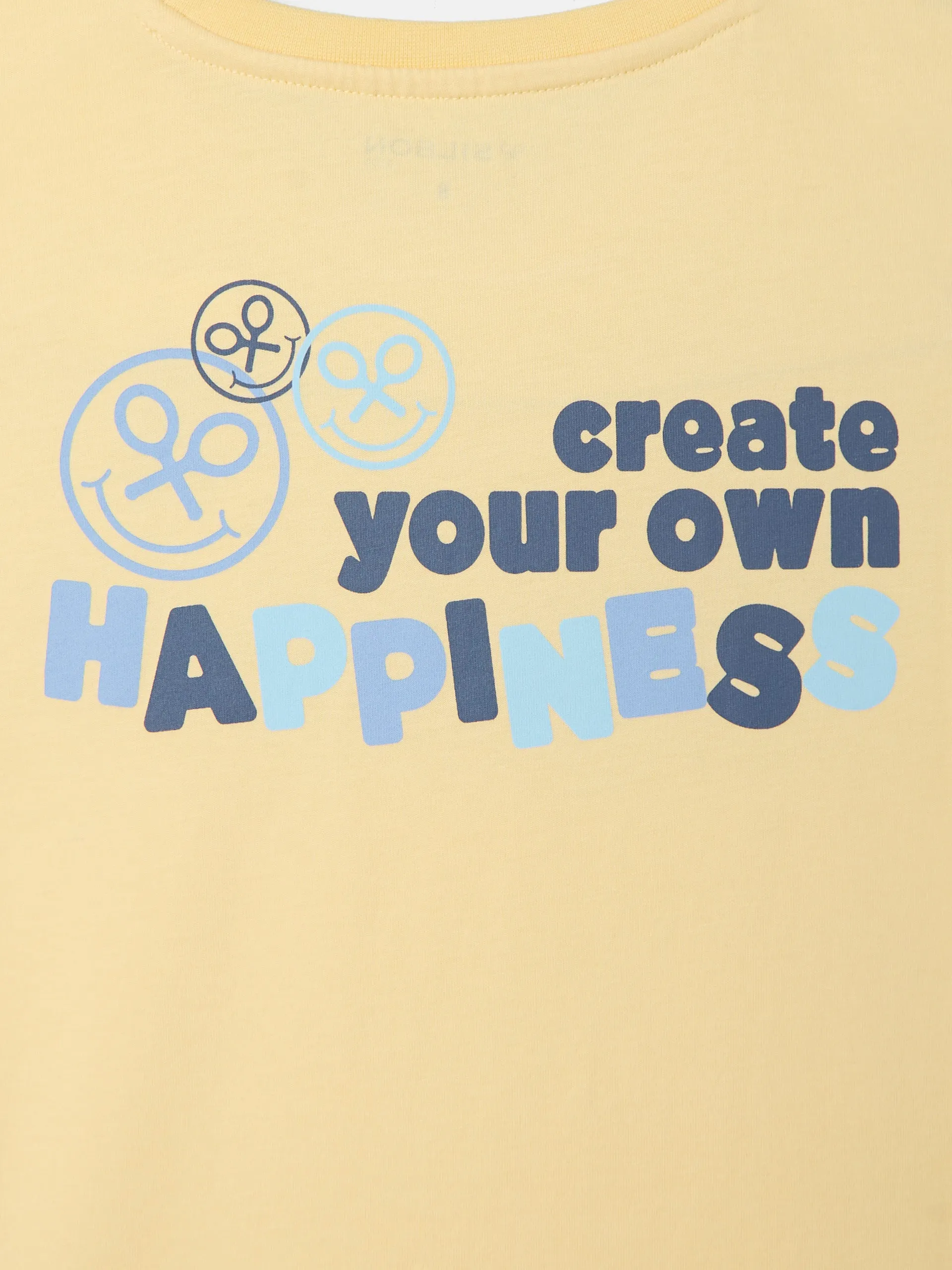 Camiseta kids happiness smiles amarilla