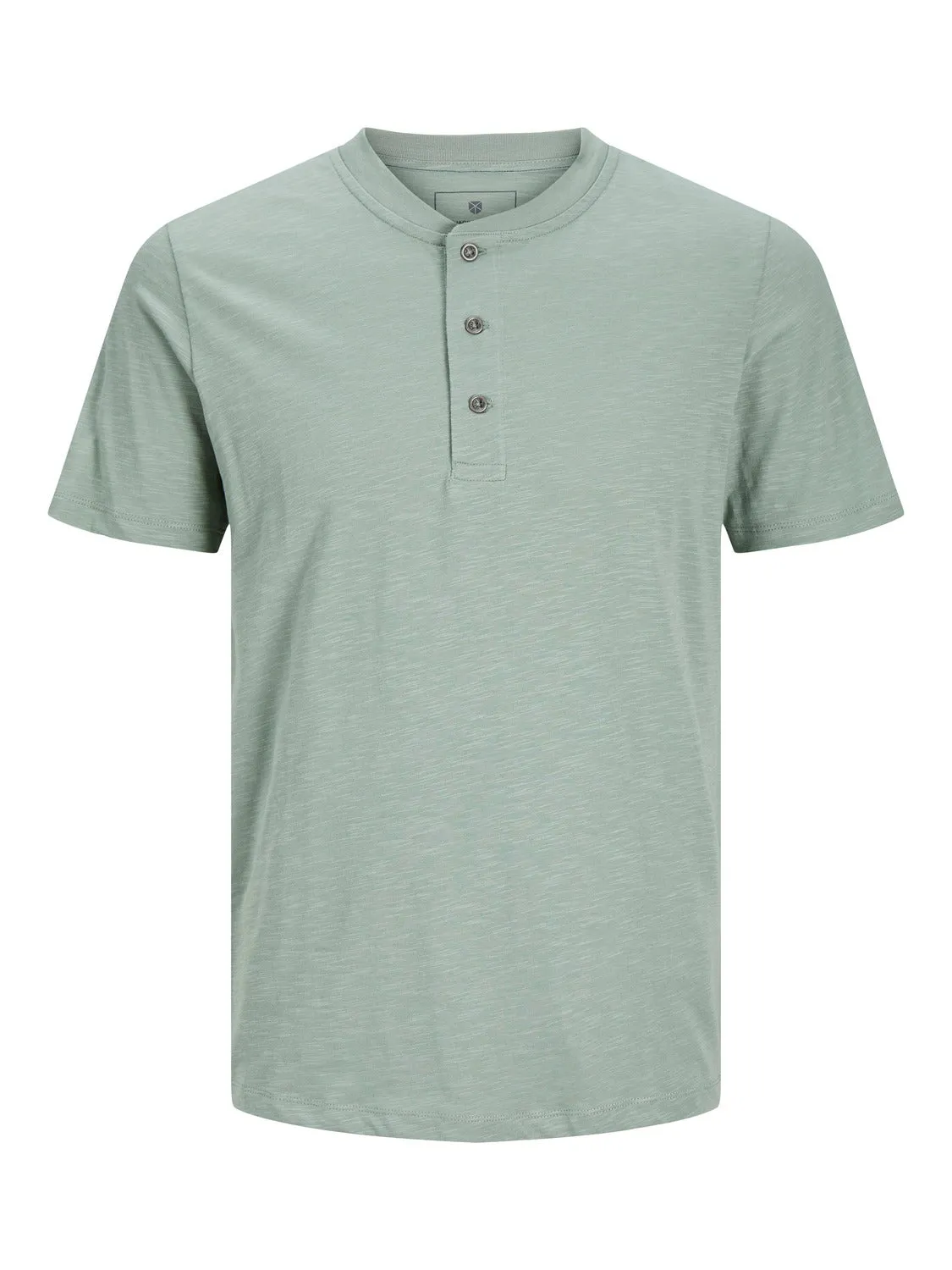 Camiseta Liso Cuello Mao | Verde intermedio | Jack & Jones®