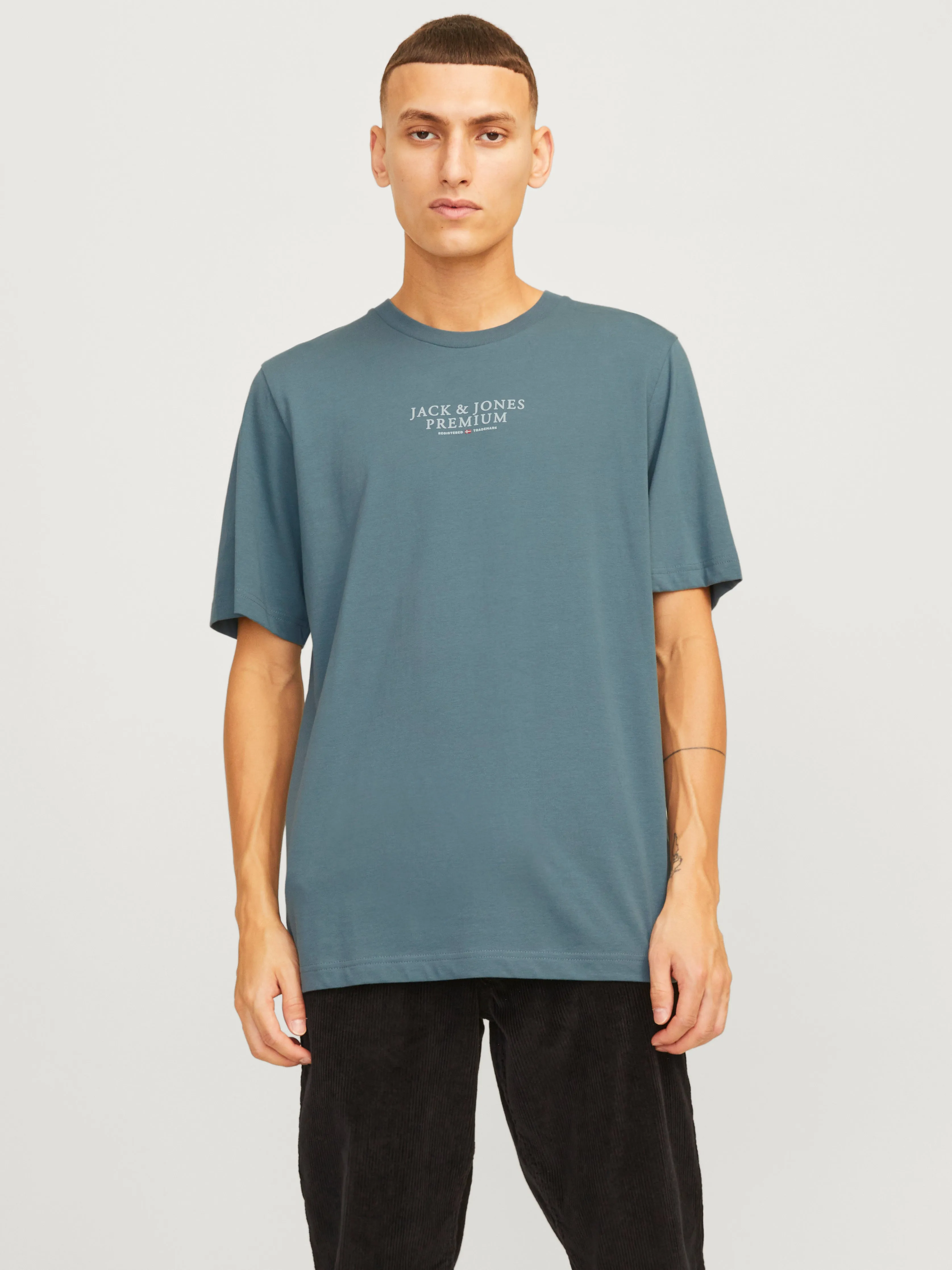 Camiseta Logotipo Cuello redondo | Azul intermedio | Jack & Jones®