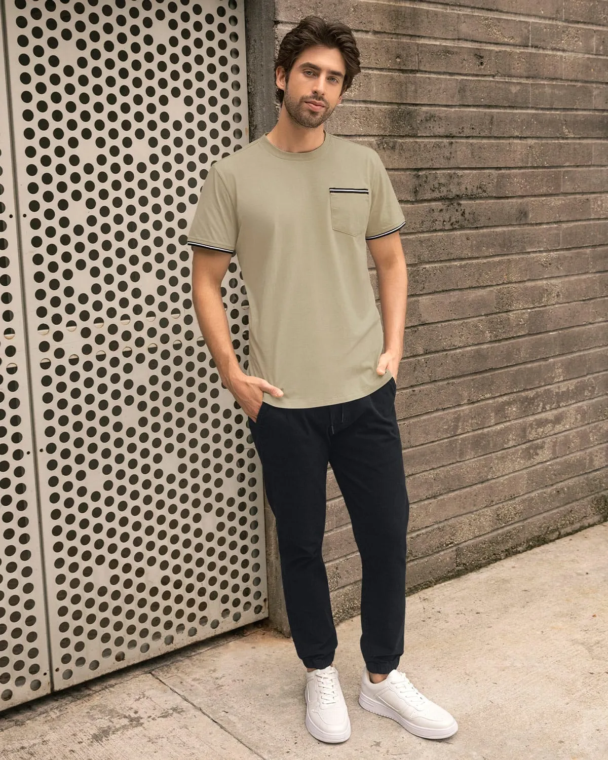 Camiseta manga corta con detalle tejido en mangas