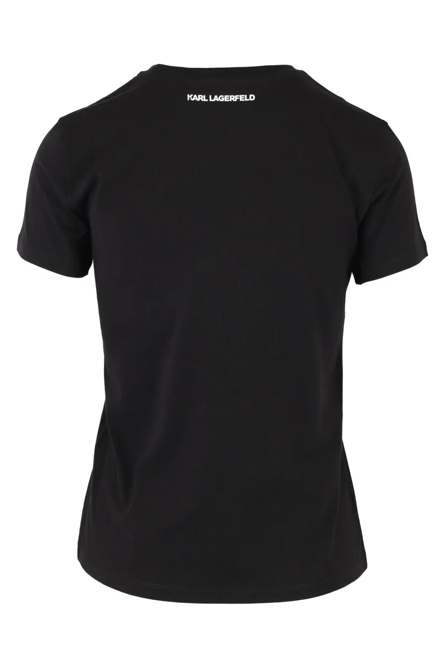 Camiseta negra con logo en strass