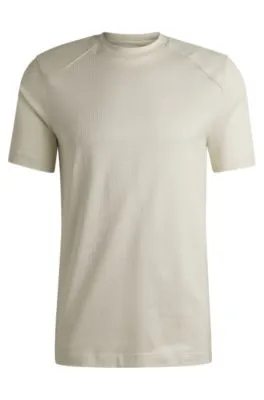 Camiseta regular fit en tejido antidesgarros de algodón con ribetes lisos