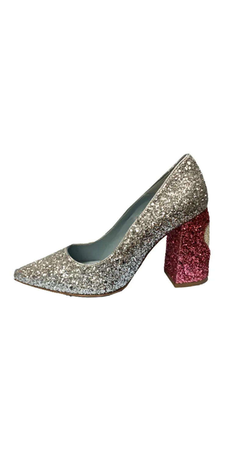 CHIARA FERRAGNI Glitter Color Block Pumps
