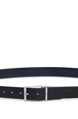 Cinturón de piel italiana con detalle de la marca en la trabilla, en estuche de regalo