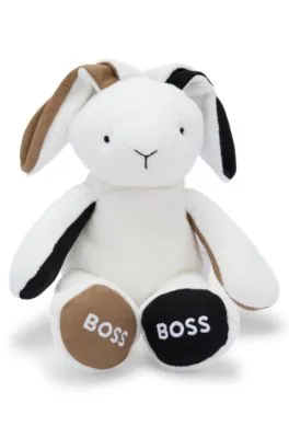 Conejito de peluche para bebés en imitación de piel con detalle de la marca