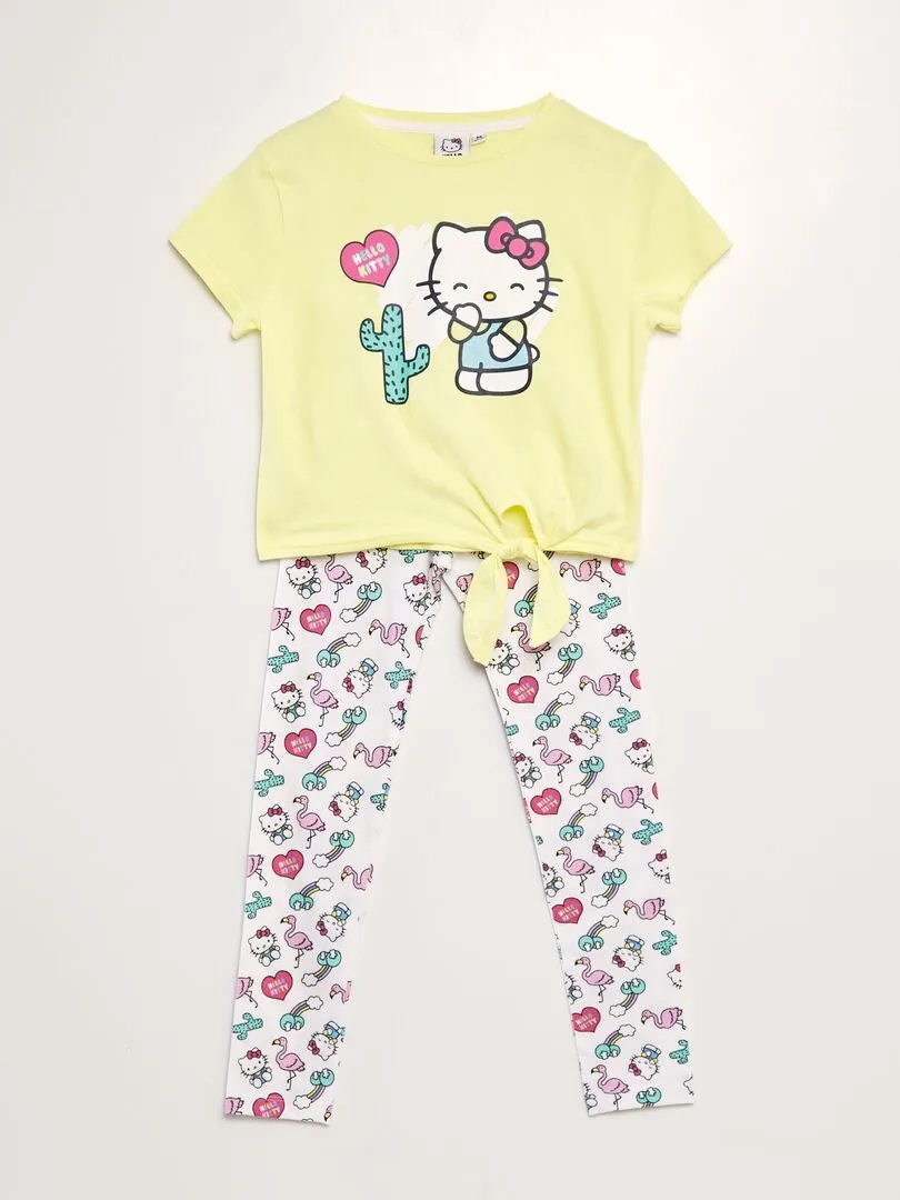 CONJUNTO DE CAMISETA + LEGGING 'HELLO KITTY'  AMARILLO