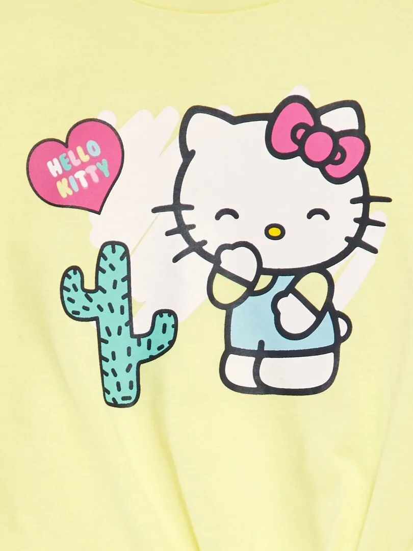 CONJUNTO DE CAMISETA + LEGGING 'HELLO KITTY'  AMARILLO
