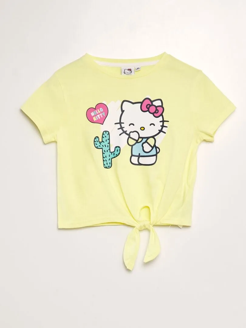 CONJUNTO DE CAMISETA + LEGGING 'HELLO KITTY'  AMARILLO