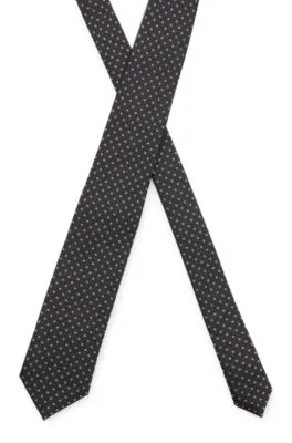 Corbata de mezcla de seda con dibujo tejido en jacquard