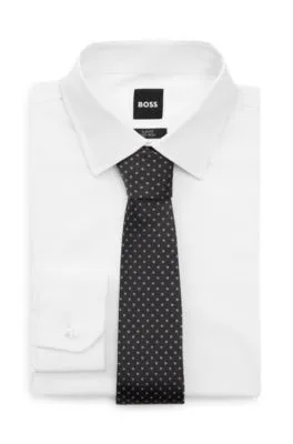 Corbata de mezcla de seda con dibujo tejido en jacquard
