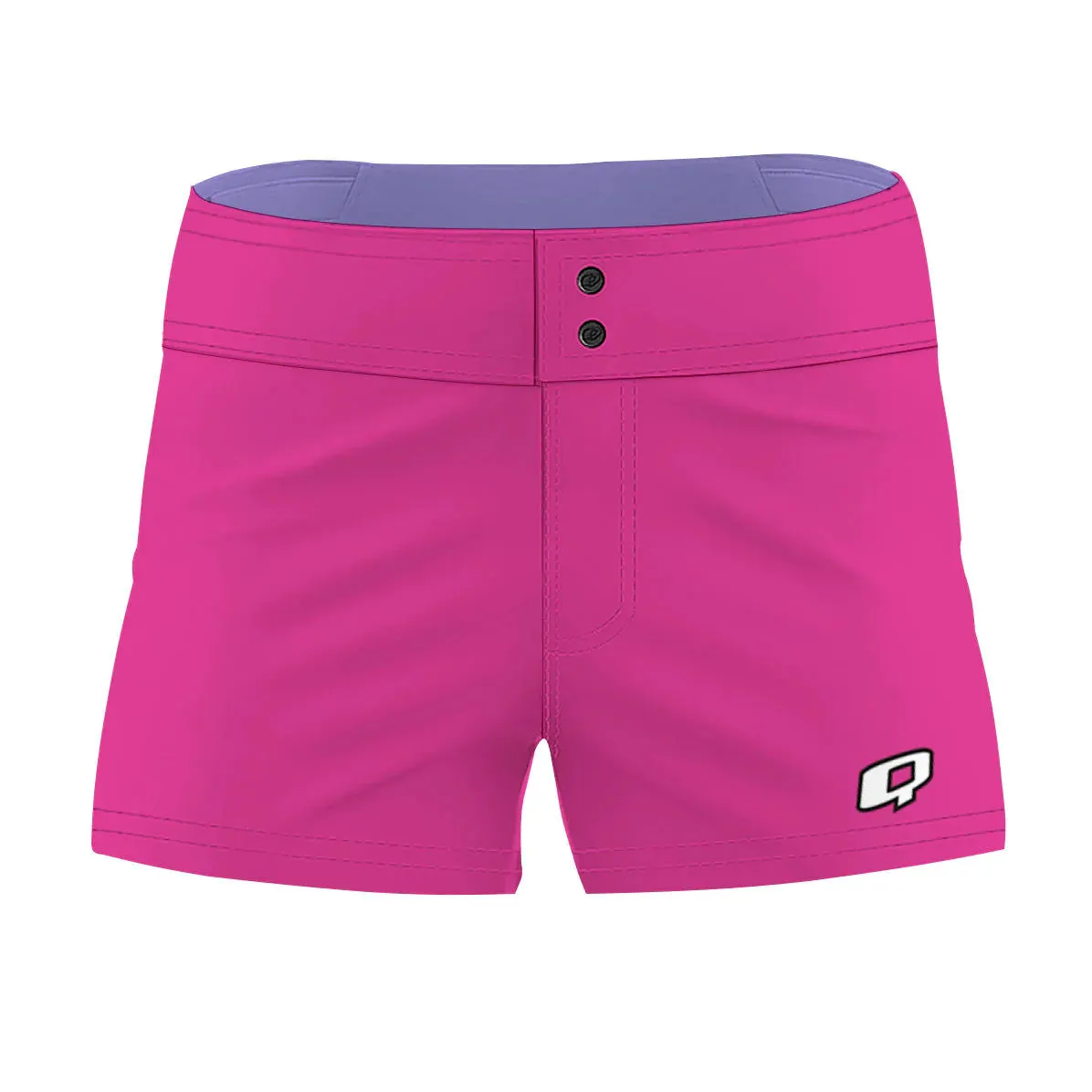 DARK PINK SOLID COLOR  WOMEN BOARD SHORTS