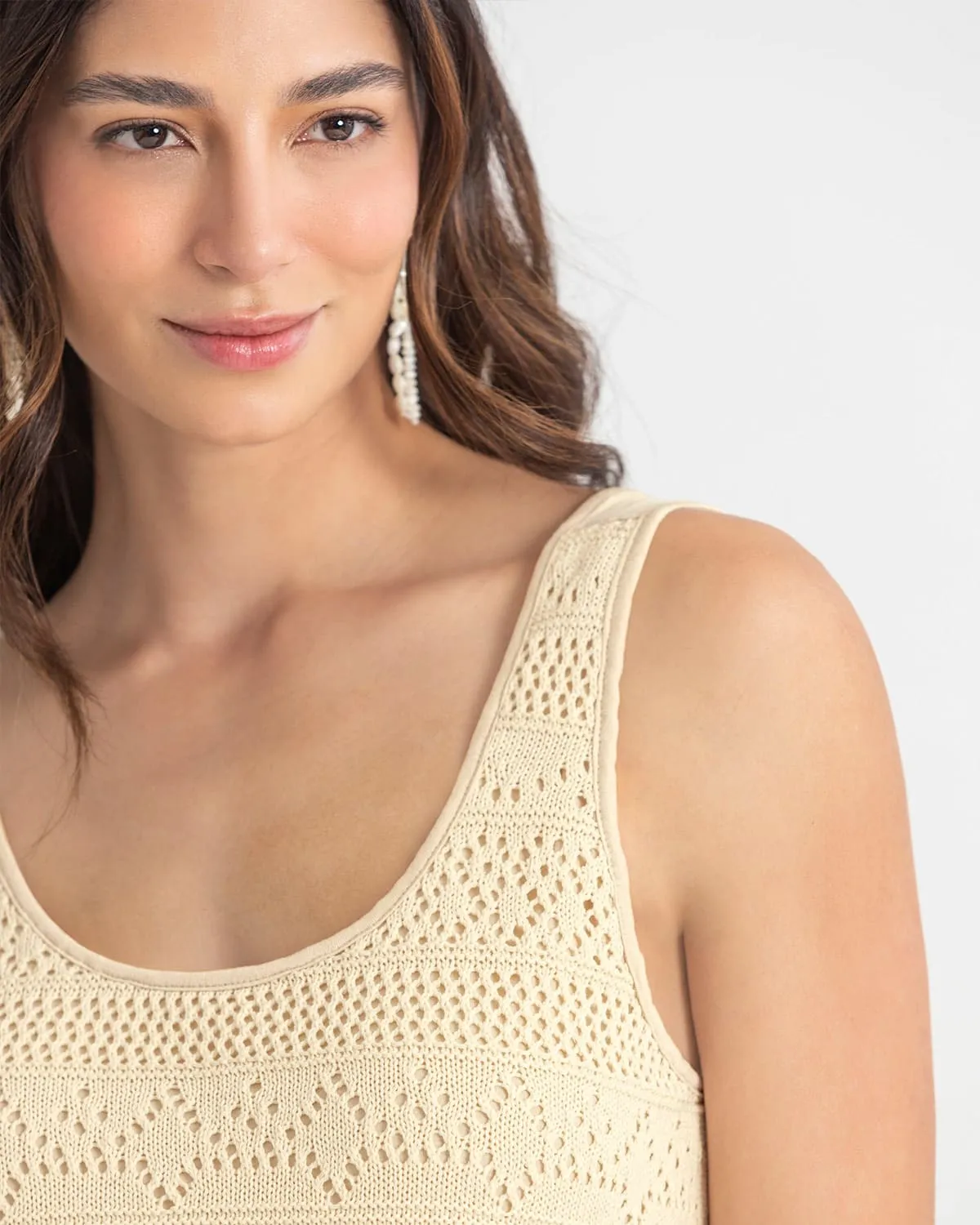 Enterizo largo manga sisa con detalle tipo crochet adelante