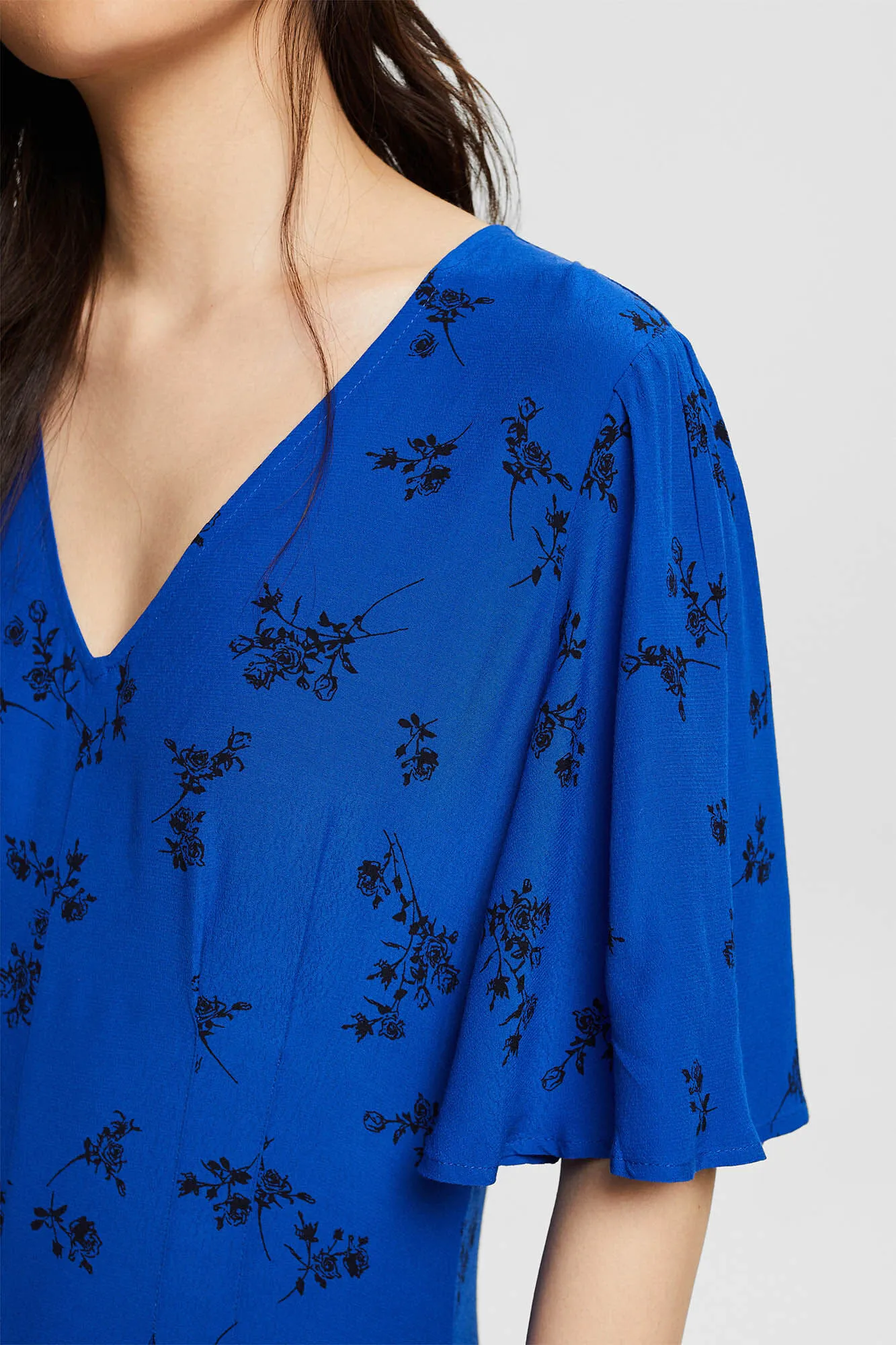 Esprit Vestidon midi de viscosa con estampado floral