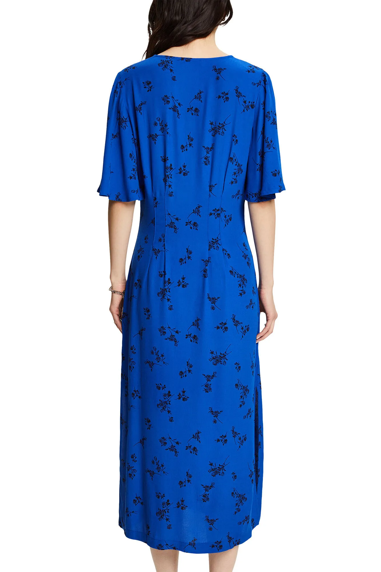 Esprit Vestidon midi de viscosa con estampado floral