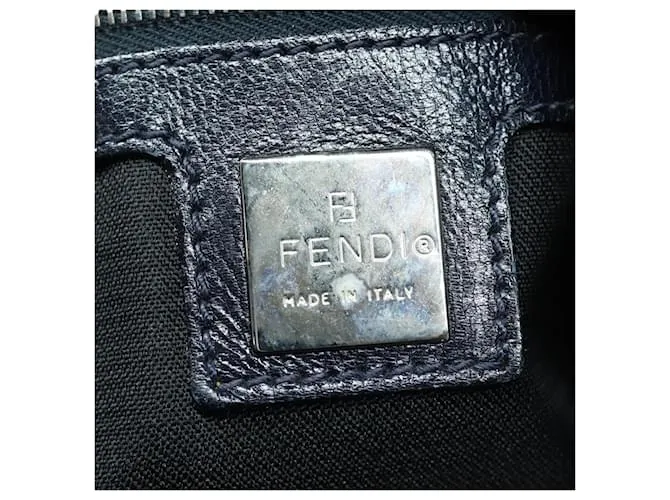 FENDI Mamma Baguette Bolso de Hombro Ante Marino Plata Auth ep5217 Azul marino 