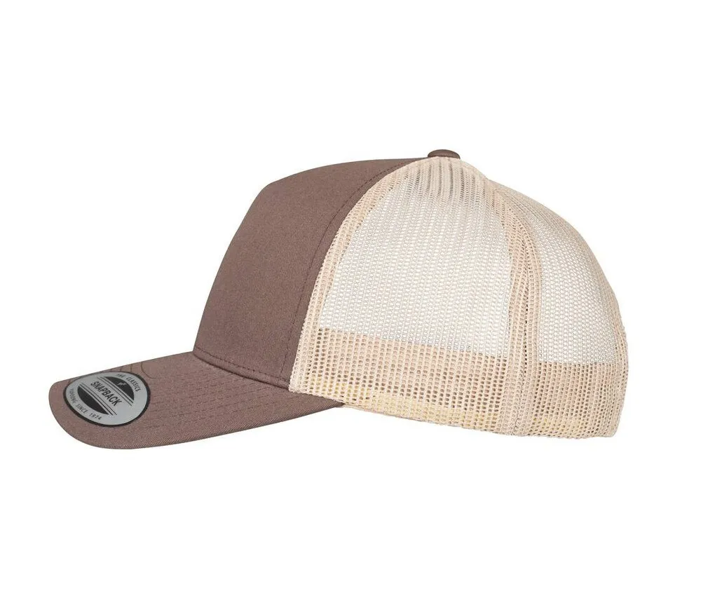 FLEXFIT F6506T  5PANEL RETRO TRUCKER 2TONE CAP  BROWN/ KHAKI