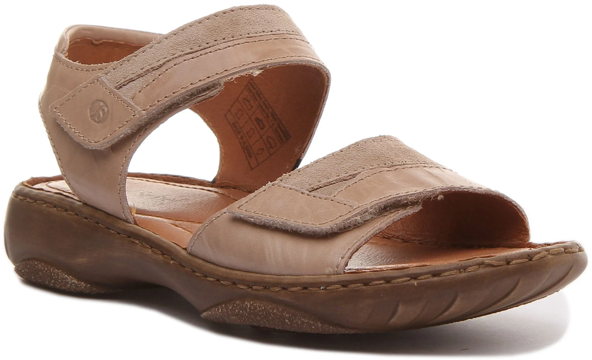 Josef Seibel Debra 19 Sandalia de piel con tira autoadherente para mujer en coñac