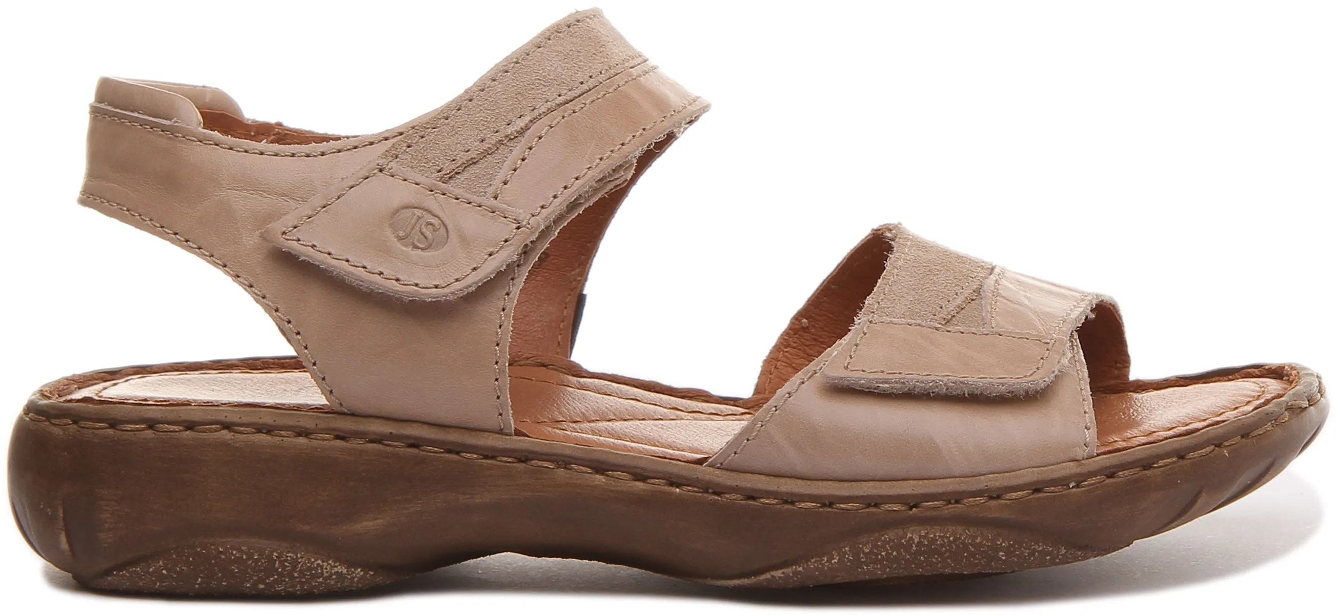 Josef Seibel Debra 19 Sandalia de piel con tira autoadherente para mujer en coñac