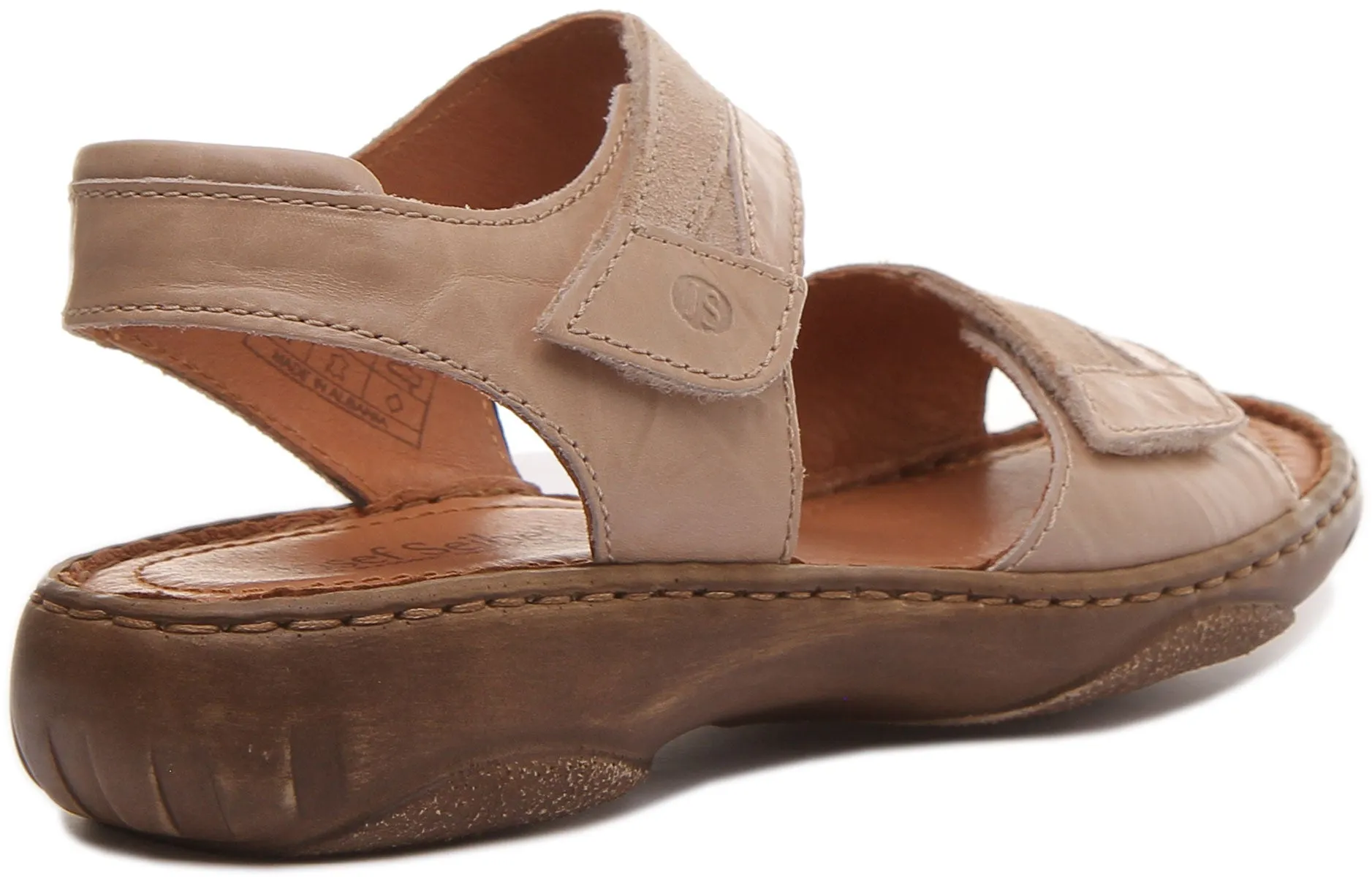 Josef Seibel Debra 19 Sandalia de piel con tira autoadherente para mujer en coñac