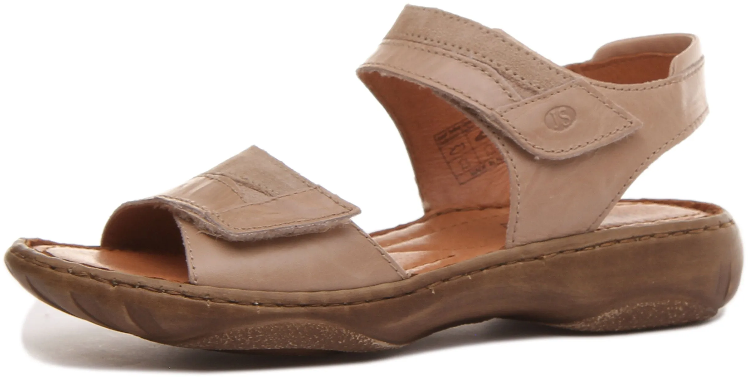 Josef Seibel Debra 19 Sandalia de piel con tira autoadherente para mujer en coñac