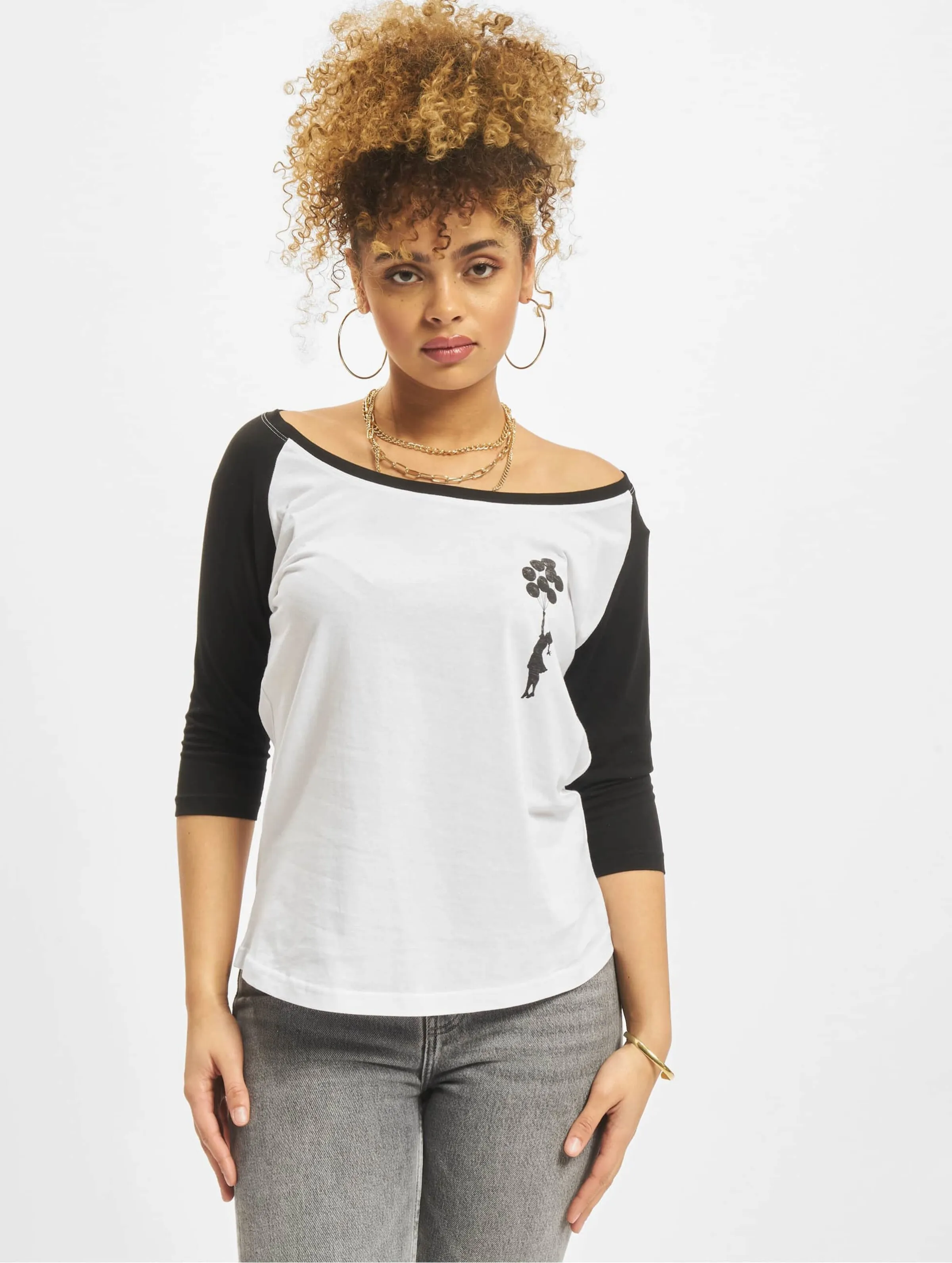 LADIES BRANDALISED  BANKSYÂ´S GRAFFITI BALLOONS RAGLAN TEE