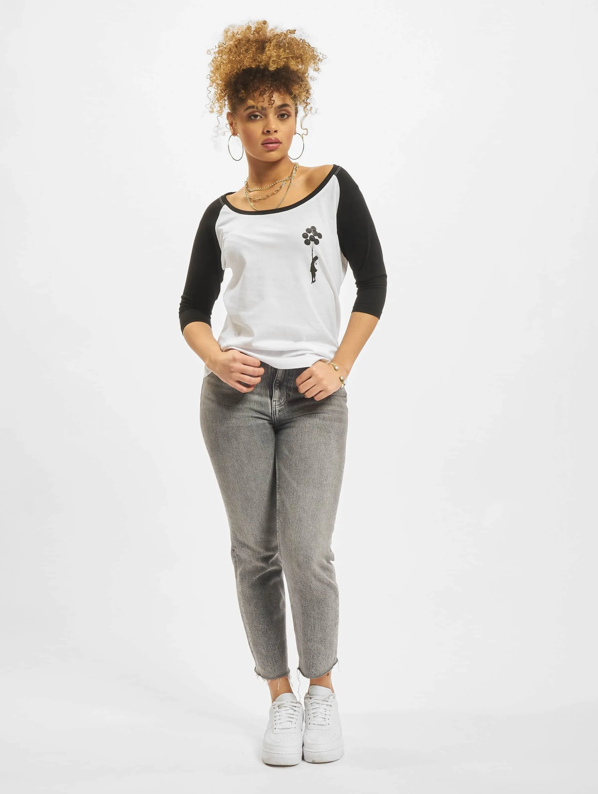 LADIES BRANDALISED  BANKSYÂ´S GRAFFITI BALLOONS RAGLAN TEE