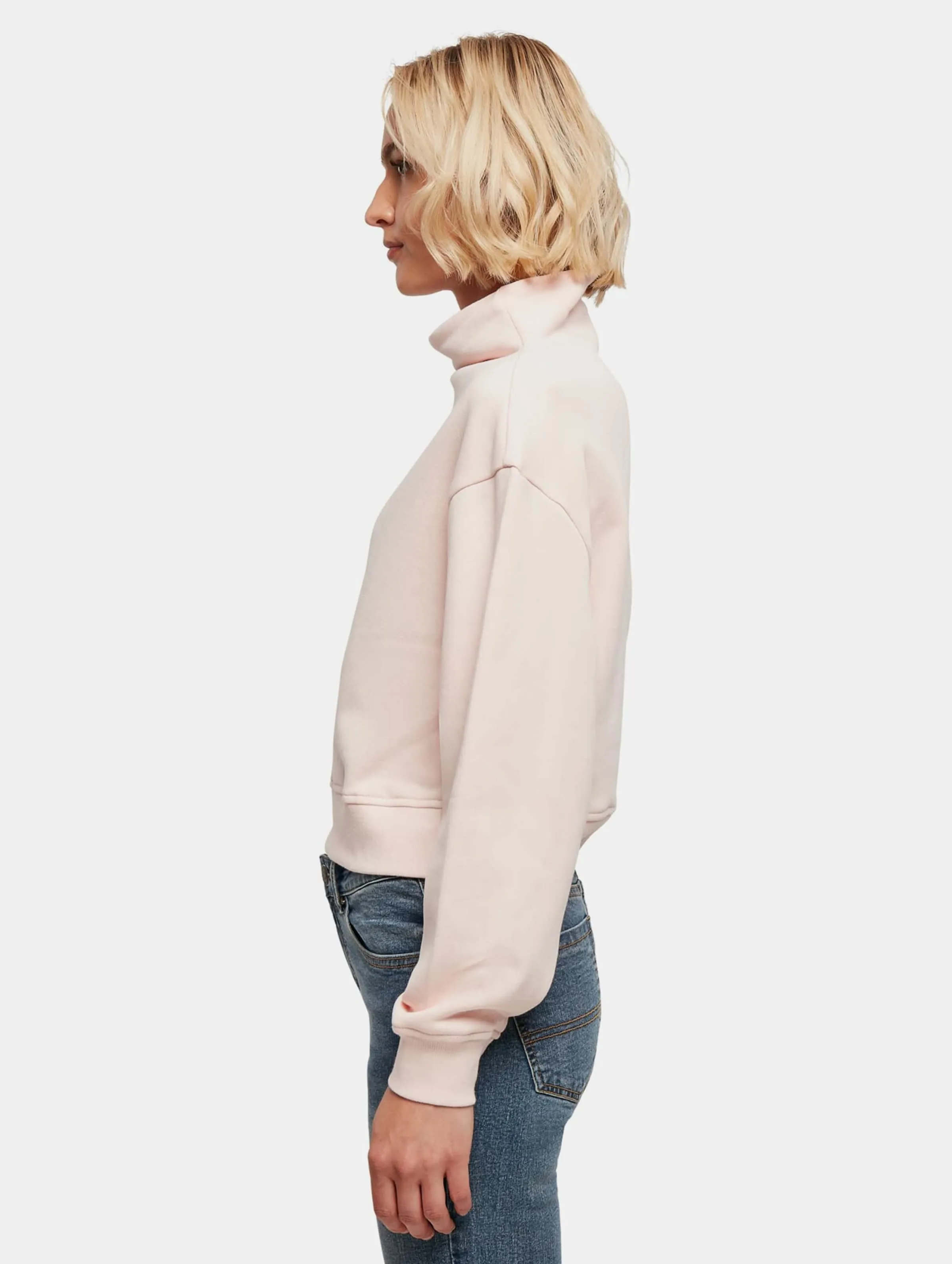 Ladies Organic Short High Neck Crew