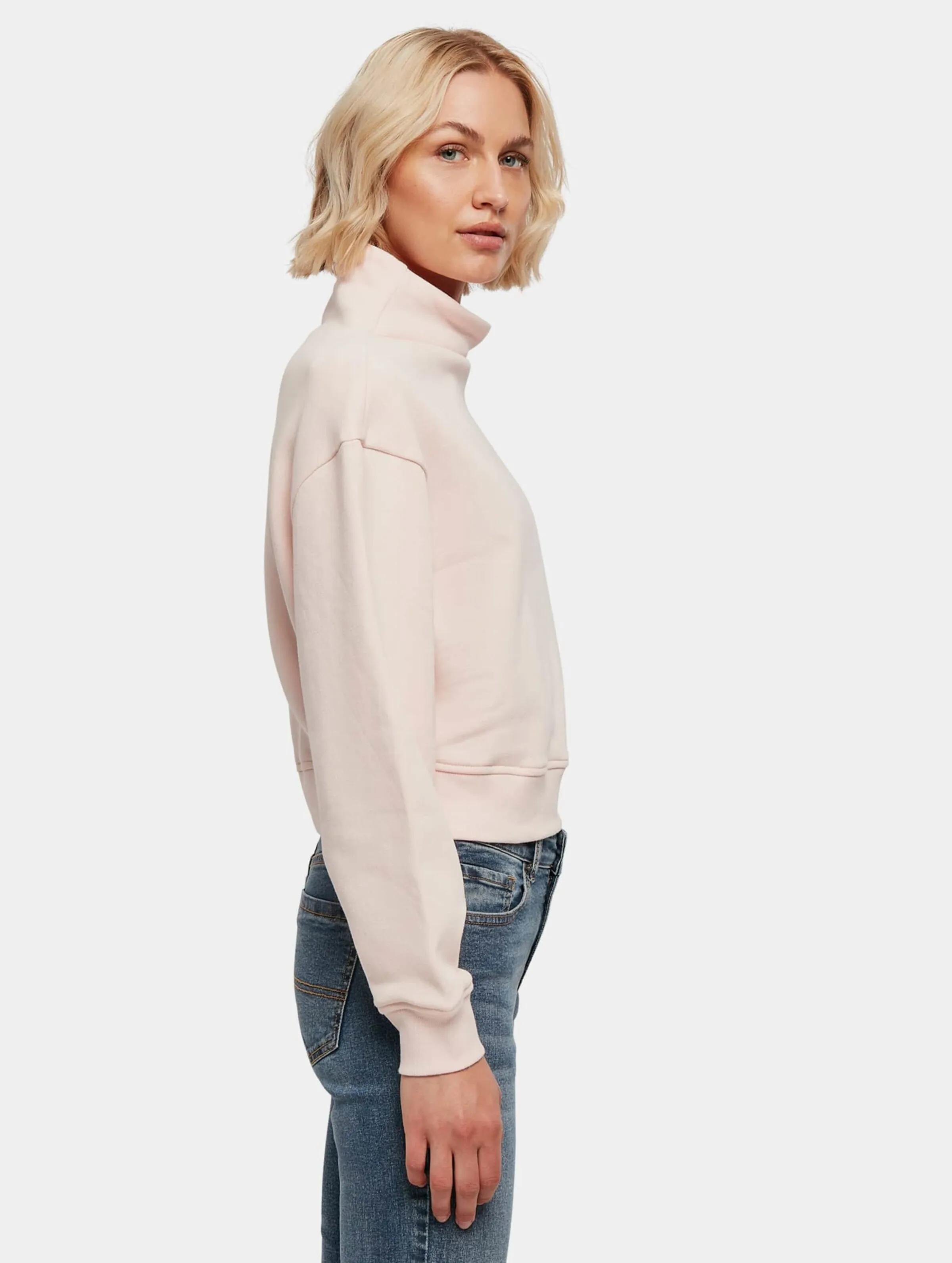 Ladies Organic Short High Neck Crew