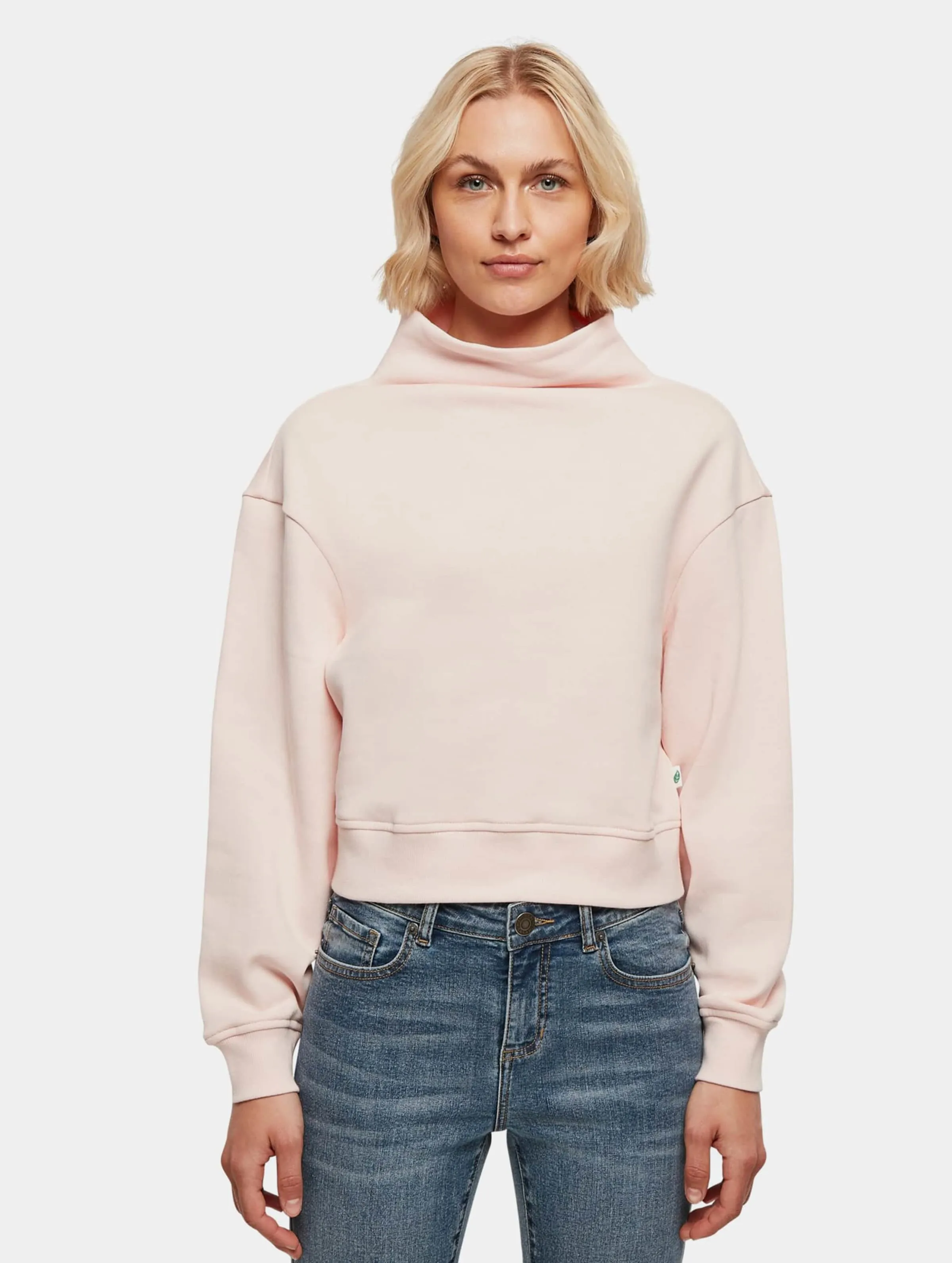 Ladies Organic Short High Neck Crew