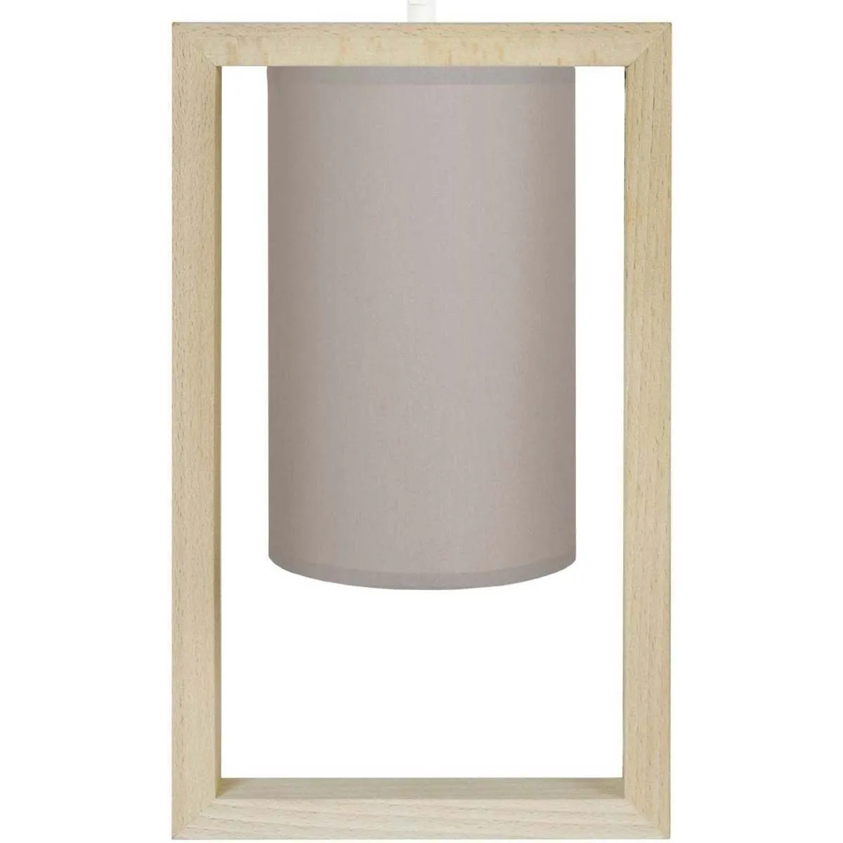 Lámpara colgante redondo madera natural y taupe